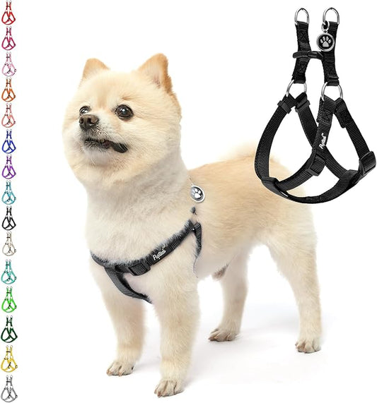 PUPTECK No Pull Dog Harness Soft Adjustable Basic Step in Puppy Vest Outdoor Walking with ID Tag X-Small