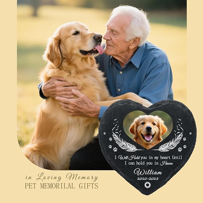 Personalized Dog Memorial Gifts for Loss of Dog, Custom Photo Pet Momorial Stone for Dogs, Cat Memorial Sympathy Gift, Dog Passing Away Gifts, Sympathy Gift for Pet Lovers (Style 5)