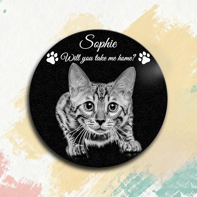ADFSTONE Pet Memorial Stones Personalized Dog Remembrance Gifts, Customized Cat Picture Grieving Plaque, DIY Gravestone, Custom Sympathy Photo Gift, Animal Grave Markers