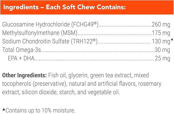 Cosequin Minis Soft Chews Maximum Strength with MSM Plus Omega3,45 Count (Pack of 2)