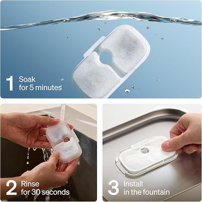 Bundle of PETLIBRO Dog Water Fountain Stainless Steel Tray with 8 Packs Filters, Water Fountain for Dogs Inside with App Monitoring, 3L Dog Fountain Water Bowl, Automatic Water Dispenser for Dogs