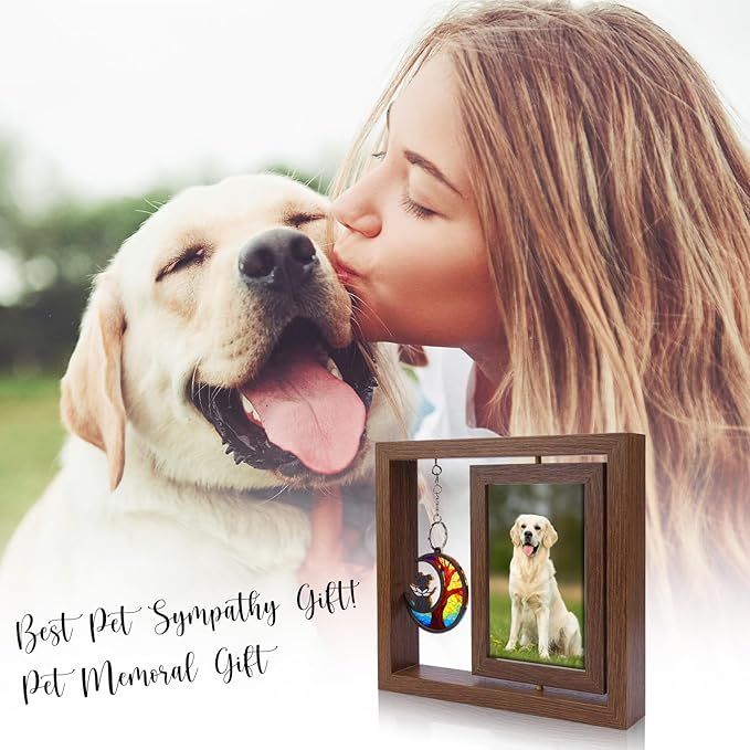 Dog Memorial Picture Frame – 4x6 Wooden Photo Frame for Pet Loss – Sympathy Remembrance Gift for Dog or Cat Lovers (Life Tree)