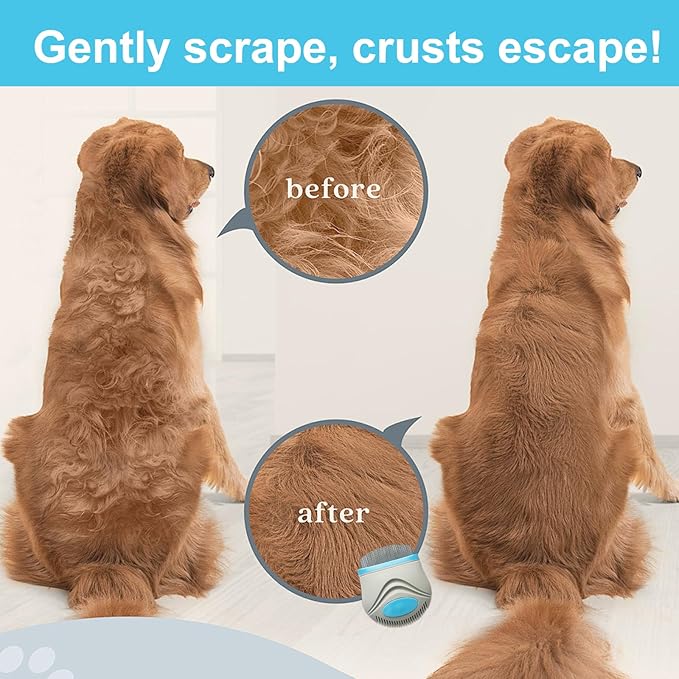 Pet Facial Grooming Comb for Dogs & Cats, Stainless Steel Deshedding Comb with Rounded Teeth, Multi-Fur Type Grooming Tool