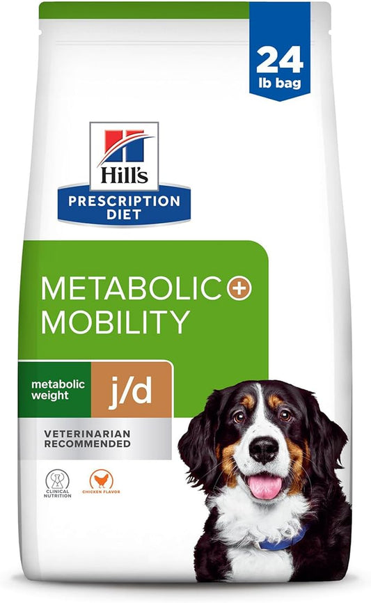 Hill's Prescription Diet Metabolic + Mobility, Weight + Joint Care Dry Dog Food, Chicken, 24 lb. Bag