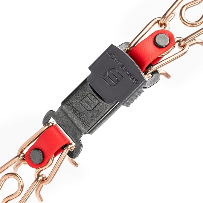 Herm Sprenger Curogan Dog Collar with Short Links and Quick Release ClicLock Buckle and Biothane Insert Made in Germany 20in x 3.0mm (Neck Size up to 16-17in) (Cherry Red)