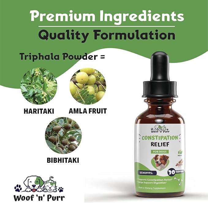 Constipation Relief for Dogs - Dog Constipation Relief - Dog Constipation - Dog Laxative for Constipation - Dog Laxative - Laxative for Dogs - Dog Laxative for Blockage - 1 fl oz - Bacon Flavor