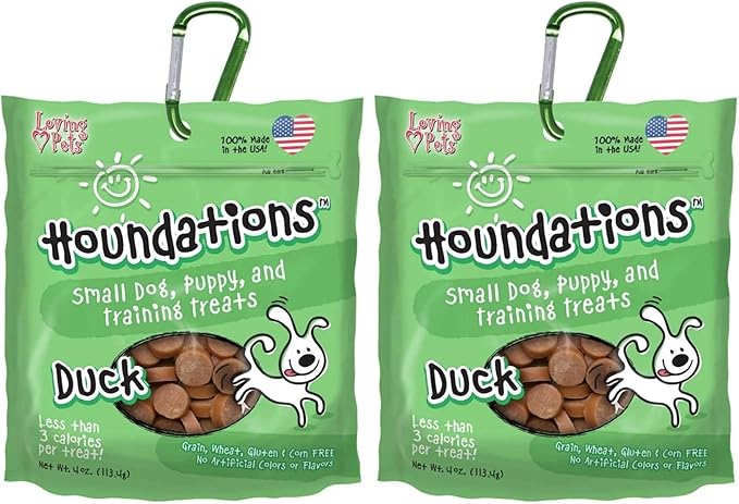 Loving Pets Houndations Duck Training Treats Dog Treat, 4 Oz/One Size (Pack of 2)