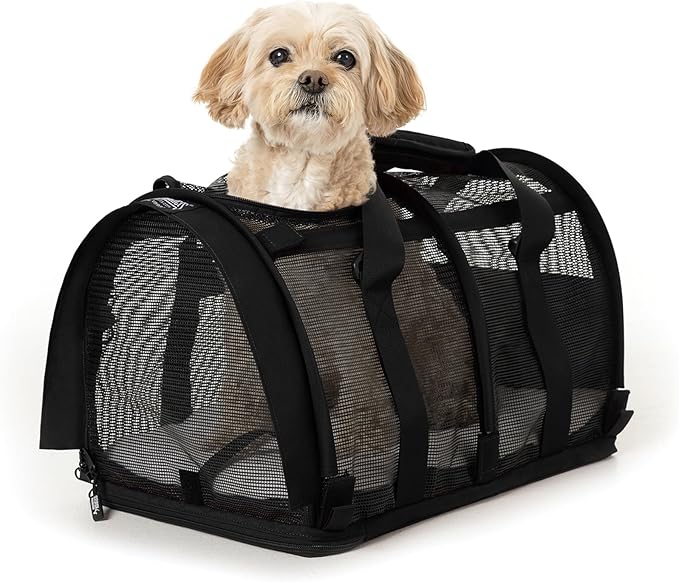 SturdiBag All Mesh Pet Carrier – Ventilated Design, Flexible and Compact for Travel | Large, Black