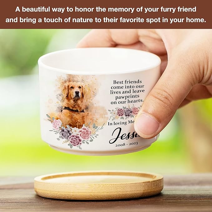 Customized Pet Dog Memorial Plant Pot Pet Remembrance Dog With Heartfelt Sentimental Quote Garden Decor Funeral Keepsake Bereavement Gifts For Loss Of Pet Picture Gift For Someone Lost Pet