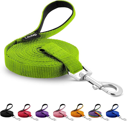 Dog Training Leash - Long Line for Recall & Obedience, Nylon Training Lead with Padded Handle, 15 ft / 20 ft / 30 ft / 50 ft / 100 ft - Long Leash for Dogs Outside, Small/Medium/Large