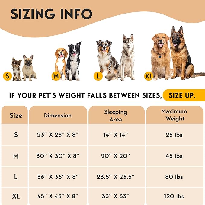 PetJett Calming Medium Dog Bed - 30'' Round Dog Beds, Anti-Slip & Washable Super Soft Fluffy Plush Donut Bed, Anti-Anxiety Premium Comfort Pet Bed, Fits Dogs up to 45 lbs - Beige