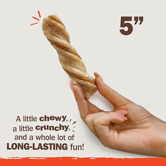 Cadet Chewalicious Chewy 'N Crunchy Spiral Dog Treats, Limited Ingredient, Rawhide-Free, Long-Lasting Chews for Dogs Made with Real Chicken, 3 Count, Pack of 4
