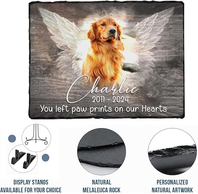 Your Wings Pet Memorial Stones - Dog & Cat Grave Stones, Loss of Pet Gifts