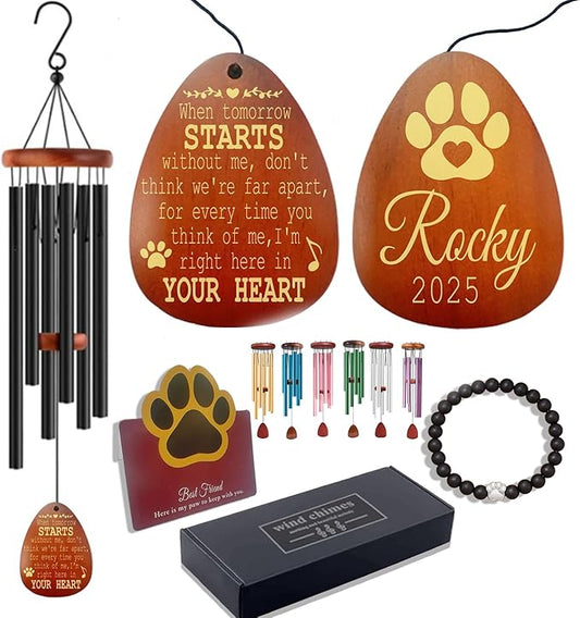 Personalized Dog Memorial Gifts for Loss of Dog, Custom Pet Memorial Wind Chime, Pets Loss Passing Away Remembrance Bereavement Gift, Custom Sympathy Gifts of Pet