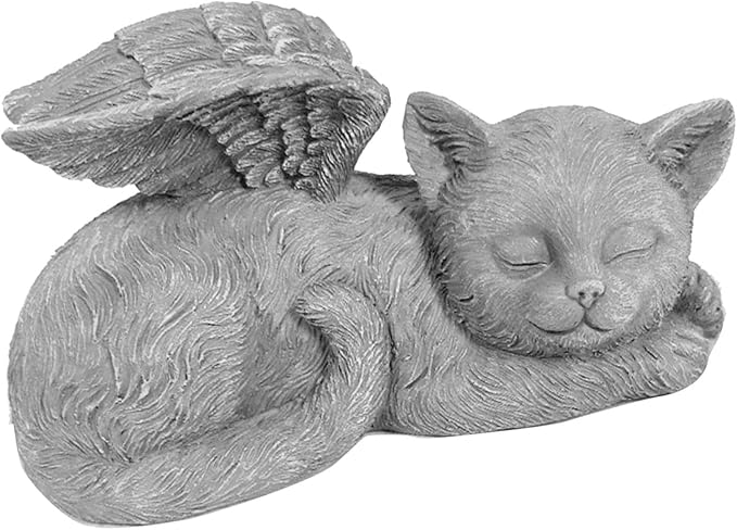 Yosoo Health Gear Pet Memorial Statue, Sleeping Angel Cat Sculpture, and Sunproof, 7.8oz