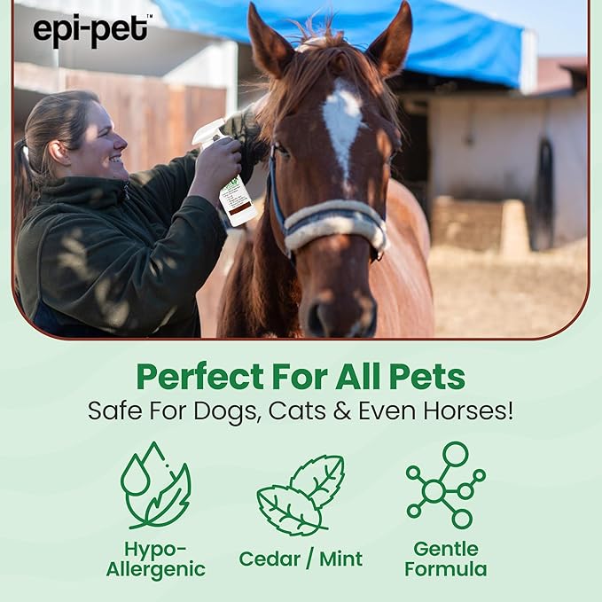 Epi-Pet Veterinary Formulated Dog Hot Spot and Dog Itch Spray, Pet Skin Treatment Spray for Allergies, Deshedding and Redness, Use it as Skin and Coat Conditioner (16 Fl Oz (Pack of 1), Cedar)