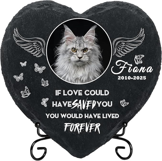 Personalized Cat Memorial Gifts for Loss of Cat, Custom Photo Pet Momorial Stone for Cats, Cat Memorial Sympathy Gift, Cat Passing Away Gifts, Sympathy Gift for Pet Lovers (Style 9)