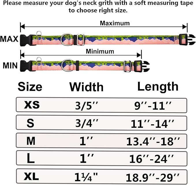 Martingale Collar for Dogs with Buckle No Pull Adjustable Nylon Limited Slip Training Dog Collars (Red Sunset, Small)