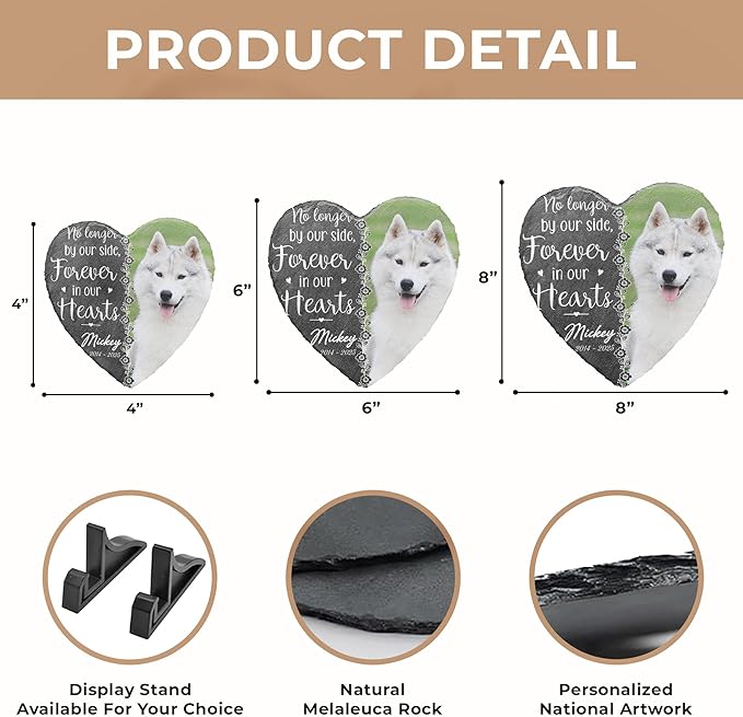 Dog Remembrance Gift Personalized Memorial Stone for Loss of Cat | Pet Memorial Plaques for Outdoors in Memory Dog Memorials | Best Condolence Gifts for Loss of Pet Cemetery Sign with Photo