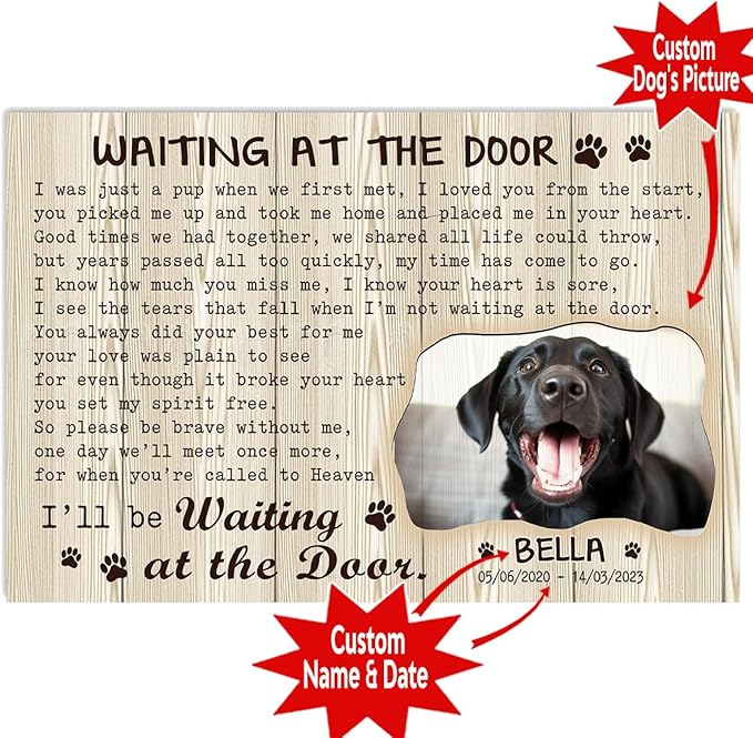 P80712 Funny Dog Memorial Poster Gifts Memorial Sayings for Dog Lover Mom Dad Personalized Poster Wall Art, Wall Art Decor, Custom Landscapes Poster Custom Size