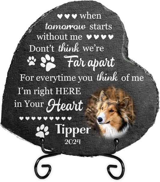 Dog Memorial Gifts for Loss of Dogs, Personalized Sympathy Stone, Pet Memorial Gifts, Pet Loss Gift, Cemetery Decorations for Grave, Cat Gone Present for Cat Lovers, Dont Cry Sweet Mama