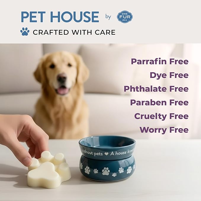 One Fur All Pet House Scented Wax Melts, Natural, Plant Based Soy Wax Melts for Pet Odor, Long Lasting Fragrance for Fresh Smelling Homes, Winter Fig