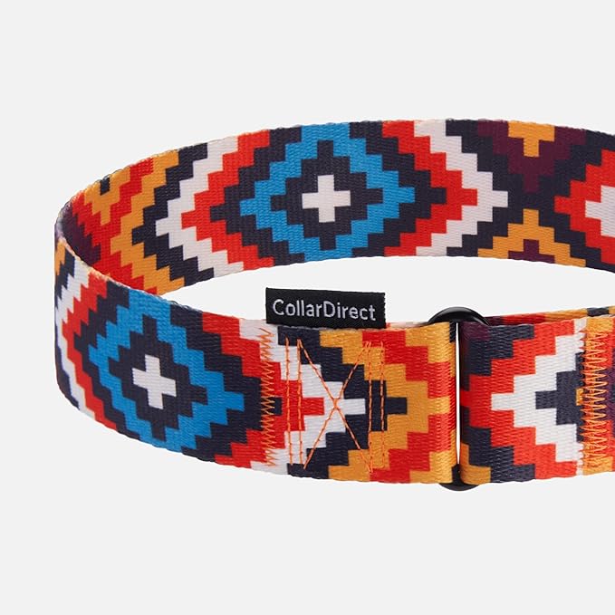 CollarDirect Aztec Martingale Collars for Dogs Heavy Duty Tribal Pattern Safety Nylon Training Collar Large Medium Small (Aztec, XL, Neck Size 19"-24")