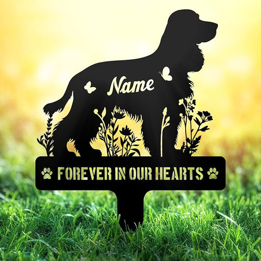 Custom American Cocker Spaniel Am Cocker Dog Grave Marker, Personalized Dog Memorial Stake, Metal Pet Tombstone, Outdoor Sympathy Sign for Garden Yard Decor, Pet Loss Gift