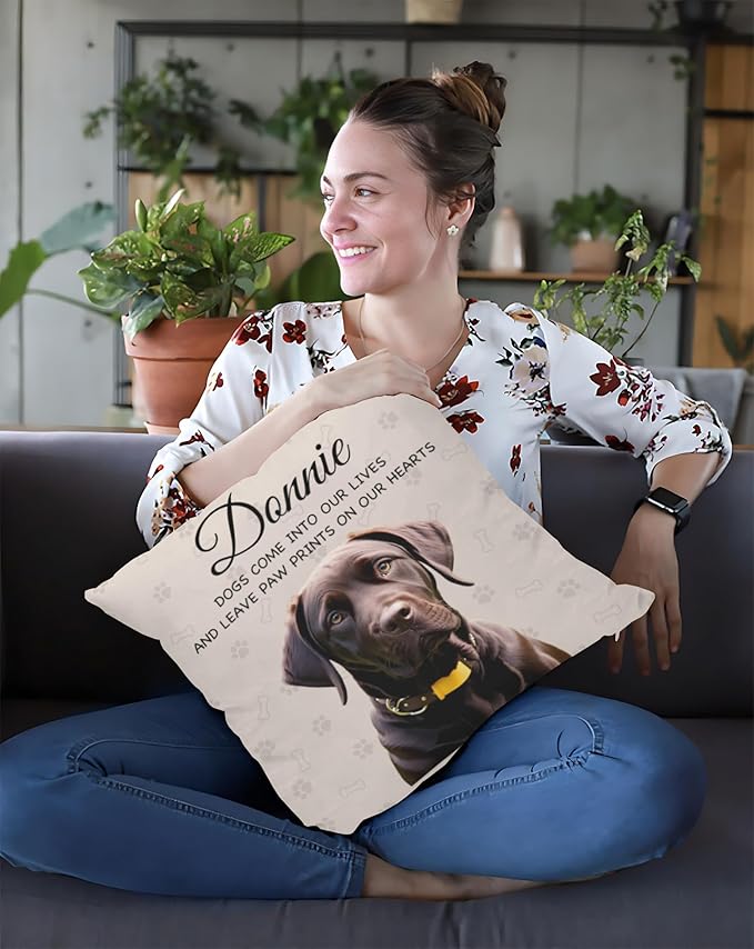 Alienc Personalized Dog Memorial Pillow with Photo - Custom Pet Memory Gift, Soft Sympathy Gift for Loss of Dog or Cat, Heartfelt Remembrance Throw Pillow