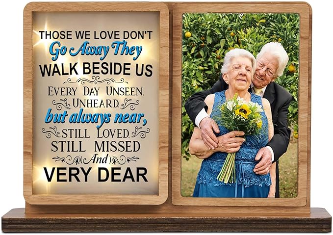 Memorial Gifts Led Picture Frame Sympathy Gifts for Loss of Loved One, 4x6 Memorial Picture Frame for Mother Mom Father Dad remembrance gifts