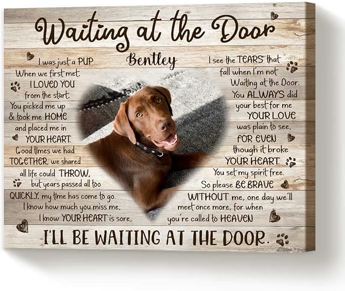 Benicee Shop Pet Paw Print Photo Collage Canvas, Personalized Dog Memorial Gifts, Pet Loss Gifts 8x10 inches canvas