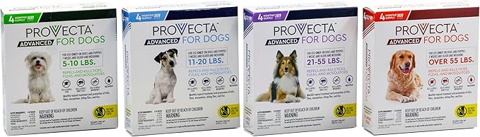 Provecta® Advanced for Large Dogs (21–55 lbs) Flea and Tick Topical Treatment, 4-Month Supply