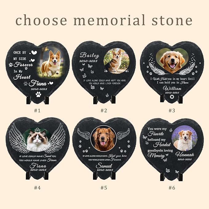 Personalized Dog Memorial Gifts for Loss of Dog, Custom Photo Pet Momorial Stone for Dogs, Cat Memorial Sympathy Gift, Dog Passing Away Gifts, Sympathy Gift for Pet Lovers (Style 11)