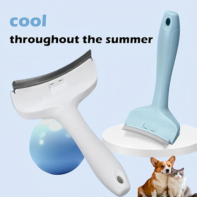 V-Tooth Deshedding Comb, Tooth Deshedding Comb for Pets Dog & Cat Grooming Brush Multifunctional Pet Comb with Ergonomic Handle for Shedding, Tight V-Shaped Teeth Shedding Combs (Green, Small)