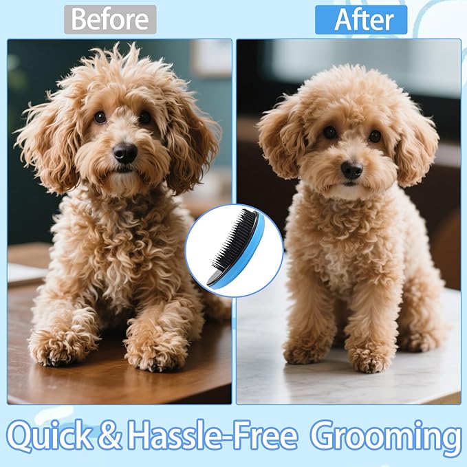 Small Dog Brush Puppy Brush for Small Dogs Soft Dog Bath Brusher Gentle Dogs Hair Remover Brushes Grooming Tool for Teddy Yorkies Maltese Shih Tzu Chihuahua Puppy Hair Brushes, Blue