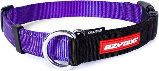 EzyDog Checkmate Martingale Collar for Dogs – Premium Nylon Training Dog Collar for Easy Control with no Choking (X-Large, Purple)