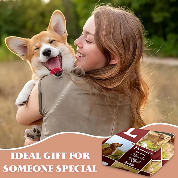 Pet Memorial Blanket Gift - Personalized Dog Memorial Blankets, Pet Sympathy Gifts for Loss of Dogs for Pets Lovers, Dog Bereavement Passing Away Gift, Custom Dogs Blanket (G)