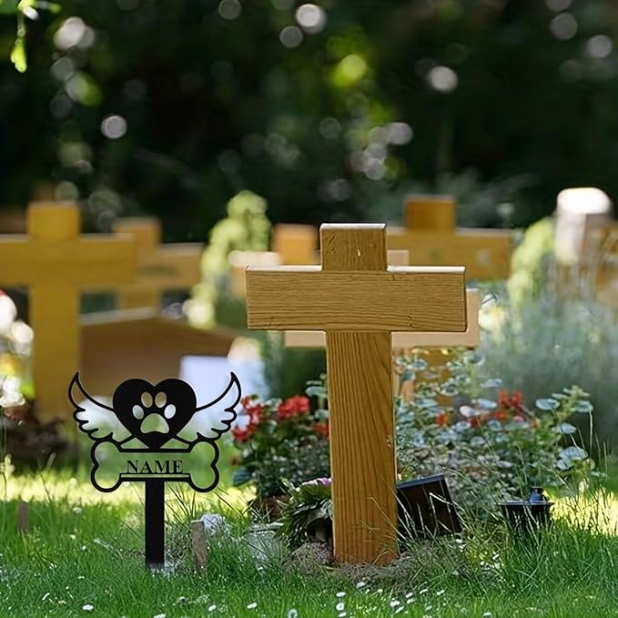 Custom Dog Grave Markers Outdoor, Personalized Pet Grave Marker Stake Dog Memorial, Outdoor Weatherproof Pet Cemetery Sign, Personalized Dog Memorial Gifts for Loss of Dog