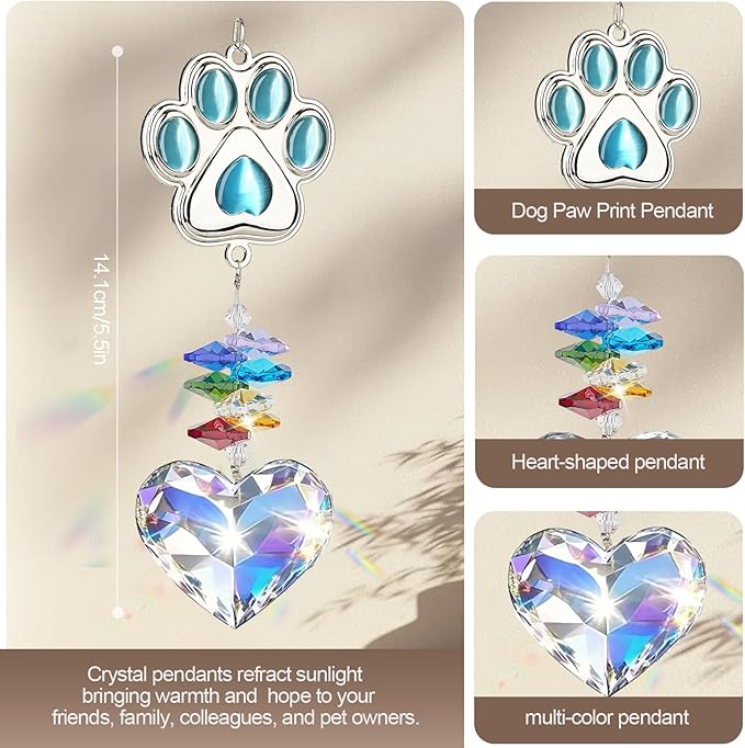 Dog Memorial Gifts for Loss of Dogs, Dog Memorial Picture Frame, 4x6 Photo Rotating Wooden Frame, Loss of Dogs Sympathy Gift with Paw & Heart Pendant