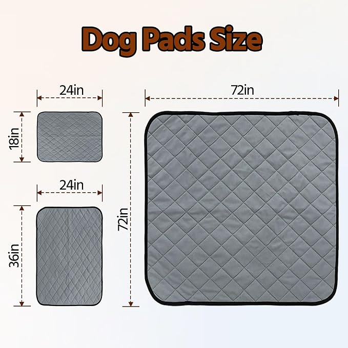 Washable Pee Pads for Dogs,Waterproof Dog Training Pads,Playpen Mat,Non-Slip Potty Pads,Super Absorbent Whelping Pads,Puppy Pad with Rounded Corn,Potty Pads (18x24(2 Pack))