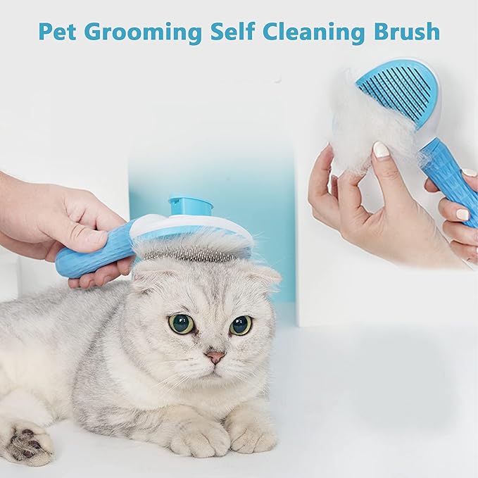 Pet Grooming Brush Dogs Brush Cat Brush Dog Slicker Brush Self ing Brush Pet Shedding Tools Pet Comb for Dogs and Cat Gently Removes Loose Hair