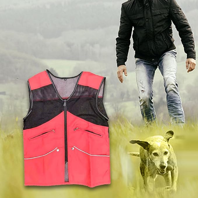 Dog Training Vest for Handlers Breathable Dog Trainer Vest for Agility Obedience Training Handler Dog Trainer Outdoor Backpacking, Red, XXXL