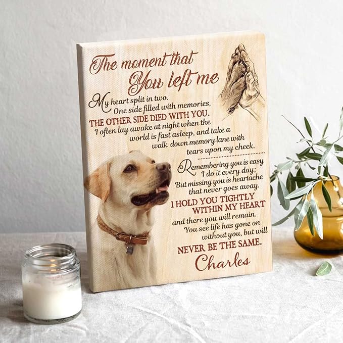 Benicee Shop Wall Art, Personalized Dog Memorial Art Print, 8x10 Inches, Handmade Pet Bereavement Gift