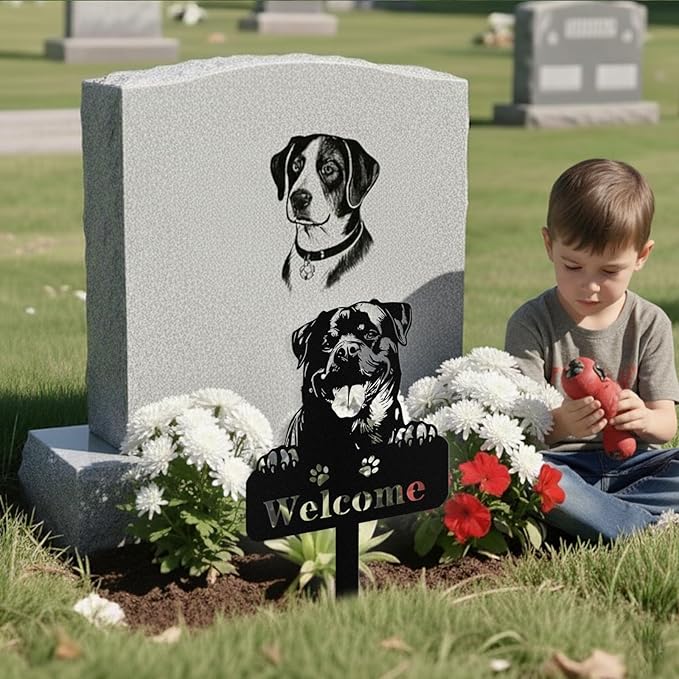 Custom Dog Grave Markers Outdoor, Personalized Pet Grave Marker Stake Dog Memorial, Outdoor Weatherproof Pet Cemetery Sign, Personalized Dog Memorial Gifts for Loss of Dog