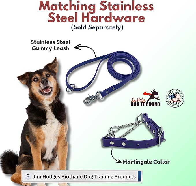 Martingale Collar for Dogs, Biothane, Stainless Steel Hardware, No Pull, Made in The USA, Professional Grade, Extra Large, Purple