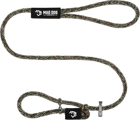 Mad Dog Products Easy Leader Dog Leash 1/2" x 6' Camouflage Signature Rope - Made in USA