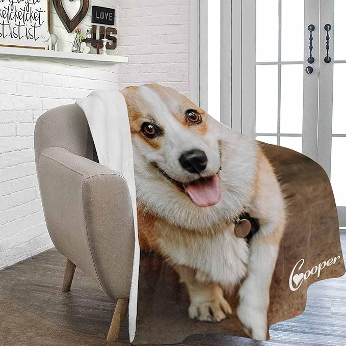 Artsadd Custom Memorial Blanket with Photos and Name-in Loving Memory Gifts Personalized for Loved Ones Lost-Remembrance Blankets for Dogs Cats Pets Lover-One Picture