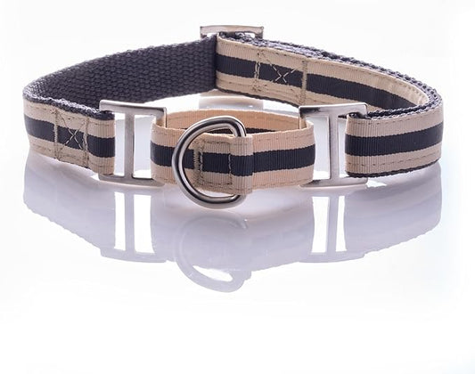 Remy II - The Recycled Ribbon Martingale Adjustable Collar No-Pull Pet Training Collars Dogs, Black Sand, Large