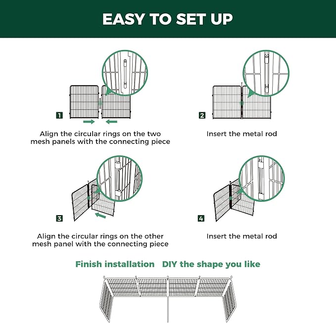 FXW Playpen Connectors, 2-Pack (Playpen Not Included), Accessories Only fit FXW Homeplus/Rollick/Instant 40inch Height Dog Pen, Black│Patent Pending