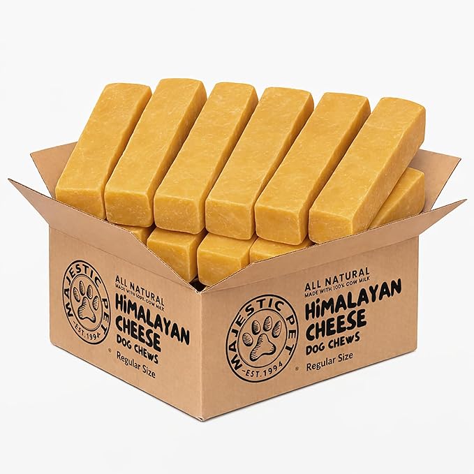 Majestic Pet Himalayan All-Natural Cheese Dog Chews - Long Lasting Dental Chew for Dogs - Healthy Pet Treats with Beneficial Ingredients (Dental & Bone Support, Regular, 20 Pack)